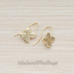 ER.259 // Mini Four Petal Flower Earwire, 2 Pc