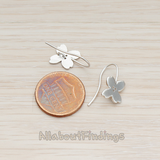 ER.259 // Mini Four Petal Flower Earwire, 2 Pc