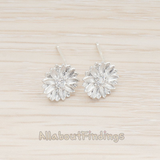 ER.274 // Cubic Setting Daisy Flower Ear Post, 2Pc