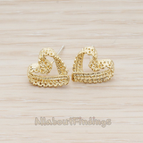 ER.284 // Lace Heart Earpost, 2 Pc