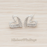 ER.284 // Lace Heart Earpost, 2 Pc