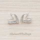 ER.284 // Lace Heart Earpost, 2 Pc