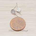 ER.286 // Cubic Zirconia Setting Hand Mirror Earpost, 2 Pc