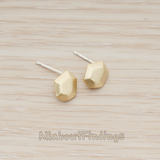 ER.304 // Brushed Organic Shape Earpost, 2Pc