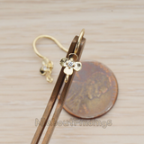 ER.305 // Cubic Four Petal Flower Earwire, 2Pc