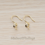 ER.305 // Cubic Four Petal Flower Earwire, 2Pc