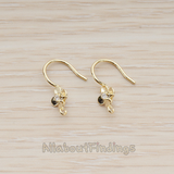 ER.305 // Cubic Four Petal Flower Earwire, 2Pc