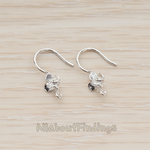 ER.305 // Cubic Four Petal Flower Earwire, 2Pc