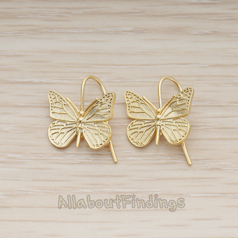 ER.313 // Detailed Butterfly Ear Wire, 2Pc