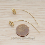 ER.316 // Wild Flower Long Earwire, 2 Pc