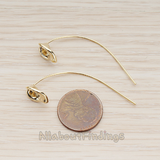 ER.317 // Calla Flower Leaf Long Earwire, 2 Pc