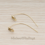 ER.317 // Calla Flower Leaf Long Earwire, 2 Pc