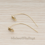 ER.317 // Calla Flower Leaf Long Earwire, 2 Pc