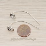 ER.317 // Calla Flower Leaf Long Earwire, 2 Pc