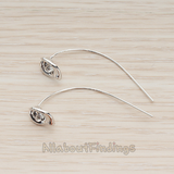 ER.317 // Calla Flower Leaf Long Earwire, 2 Pc