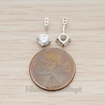 ER.321 // Round Framed Cubic Zirconia Additional Earnut Earring Finding, 2 Pc