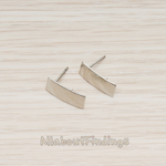 ER.322 // Curved Brushed Rectangle Earpost, 2 Pc