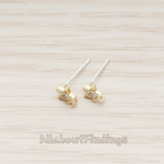 ER.323 // Cubic Zirconia Setting Mini Star Earpost, 2 Pc