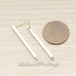 ER.342-03 // Simple Cube Bar Earpost, 2 Pc