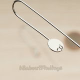 ER.345 // Simple Geometric Small Round Circle Long Tail Earwire, 2 Pc