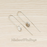 ER.345 // Simple Geometric Small Round Circle Long Tail Earwire, 2 Pc