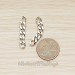 ER.366-02 // Simple Twisted Flattened Long Cable Chain Link Earpost, 2 Pc