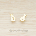 ER.370 // Animated Fruit Pineapple Silhouette Earpost, 2 Pc