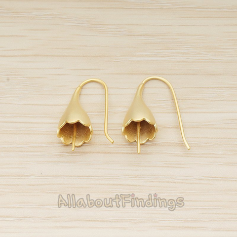 ER.373 // Bell Flower Earwire, 2 Pc