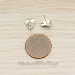 ER.391-04 // Origami Paper Work Inspired Shield Pyramid Shape Earpost, 2 Pc