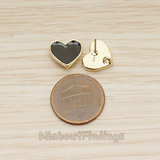 ER.399-01 // Epoxy Painted Simple Heart Earpost, 2 Pc