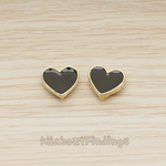 ER.399-01 // Epoxy Painted Simple Heart Earpost, 2 Pc