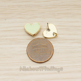 ER.399-01 // Epoxy Painted Simple Heart Earpost, 2 Pc