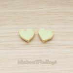 ER.399-01 // Epoxy Painted Simple Heart Earpost, 2 Pc