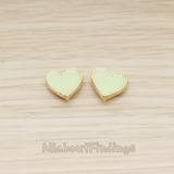 ER.399-01 // Epoxy Painted Simple Heart Earpost, 2 Pc