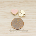 ER.399-01 // Epoxy Painted Simple Heart Earpost, 2 Pc