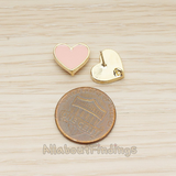 ER.399-01 // Epoxy Painted Simple Heart Earpost, 2 Pc