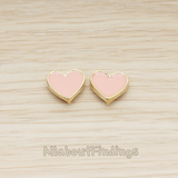 ER.399-01 // Epoxy Painted Simple Heart Earpost, 2 Pc