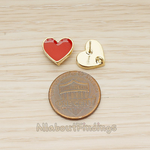 ER.399-01 // Epoxy Painted Simple Heart Earpost, 2 Pc