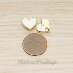 ER.399-01 // Epoxy Painted Simple Heart Earpost, 2 Pc