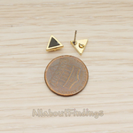 ER.399-03 // Epoxy Painted Simple Mini Triangle Earpost, 2 Pc