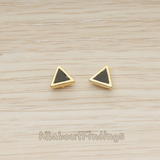 ER.399-03 // Epoxy Painted Simple Mini Triangle Earpost, 2 Pc