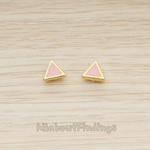 ER.399-03 // Epoxy Painted Simple Mini Triangle Earpost, 2 Pc