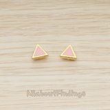 ER.399-03 // Epoxy Painted Simple Mini Triangle Earpost, 2 Pc