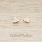 ER.399-03 // Epoxy Painted Simple Mini Triangle Earpost, 2 Pc