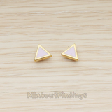 ER.399-03 // Epoxy Painted Simple Mini Triangle Earpost, 2 Pc