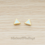 ER.399-03 // Epoxy Painted Simple Mini Triangle Earpost, 2 Pc