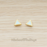 ER.399-03 // Epoxy Painted Simple Mini Triangle Earpost, 2 Pc