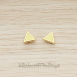 ER.399-03 // Epoxy Painted Simple Mini Triangle Earpost, 2 Pc