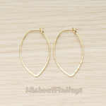 ER.400-03 // Simple Hammered Oval Link Ear Hoop Earwire, 2 Pc