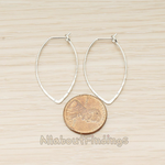 ER.400-03 // Simple Hammered Oval Link Ear Hoop Earwire, 2 Pc